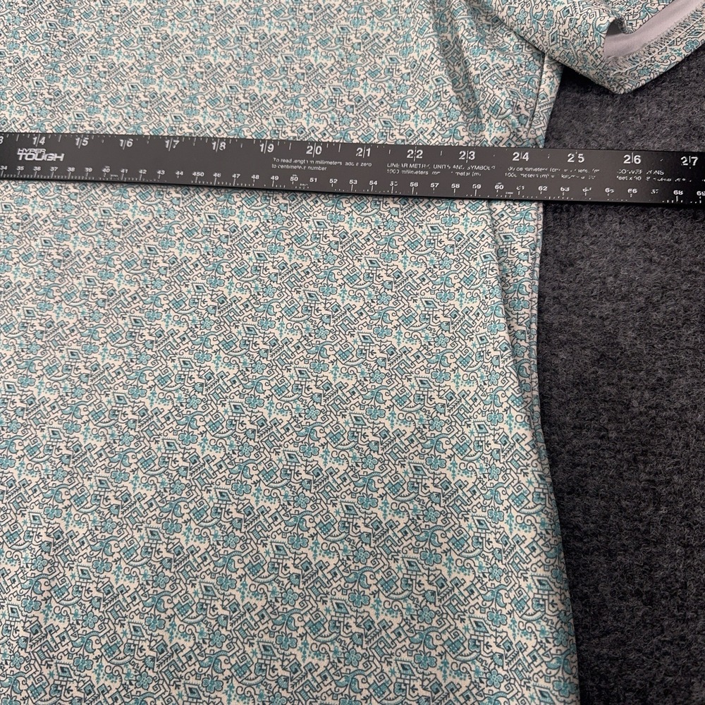 Panhandle Pearl Snap Polo Golf XL Turquoise Southwestern Tile Aztec Print Shirt - Picture 4 of 9